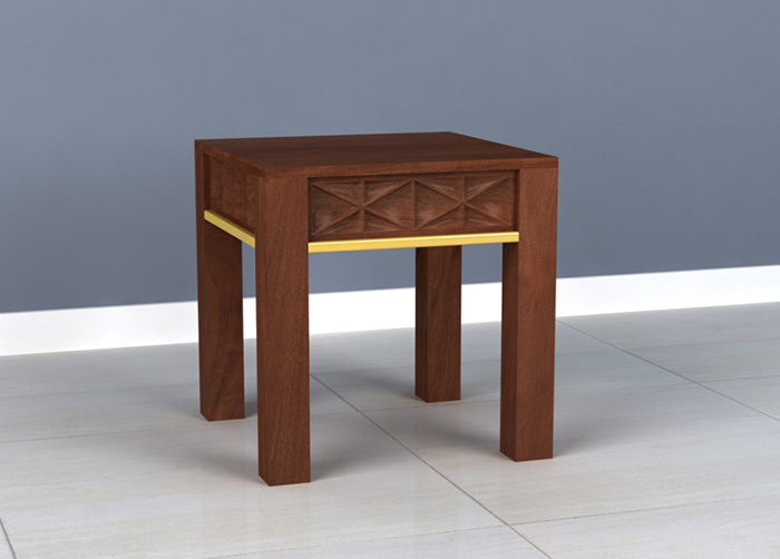 Ivy Dark Stained Mango Wood End Table - Click Image to Close